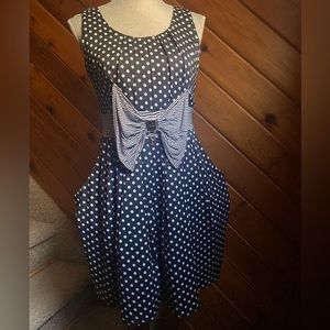 Polka Dot Navy Dress size small
